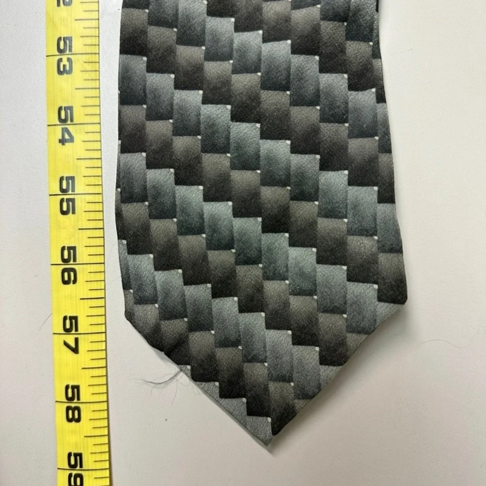 Grateful Dead 1996 Stepping Stones Silk Tie Grey Geometric Woven Fourteenth Set